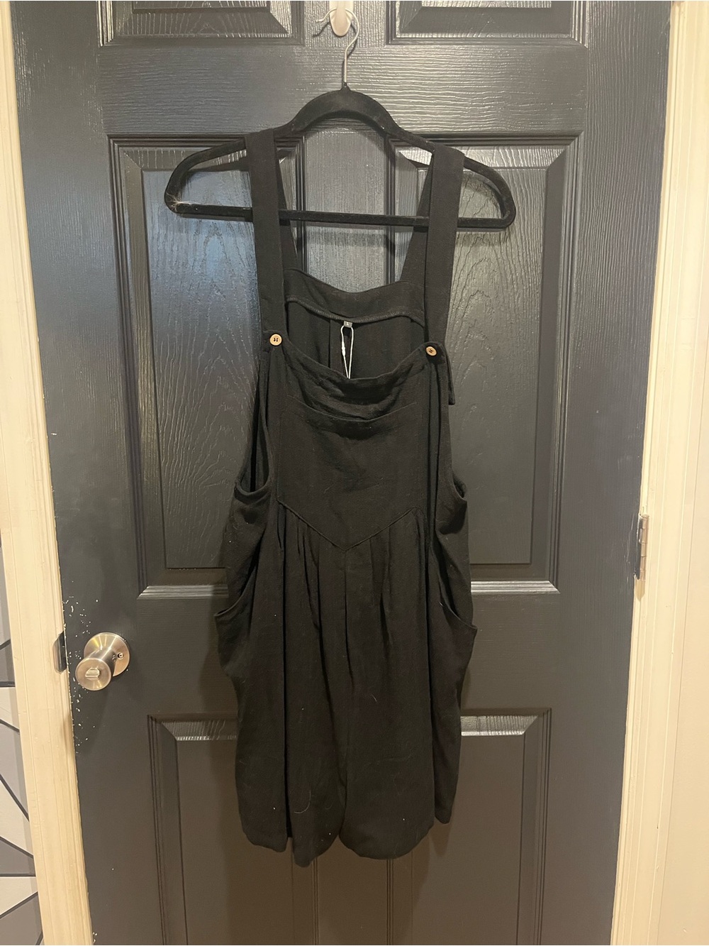 NWT Black Pinafore Overalls with Pockets - Women